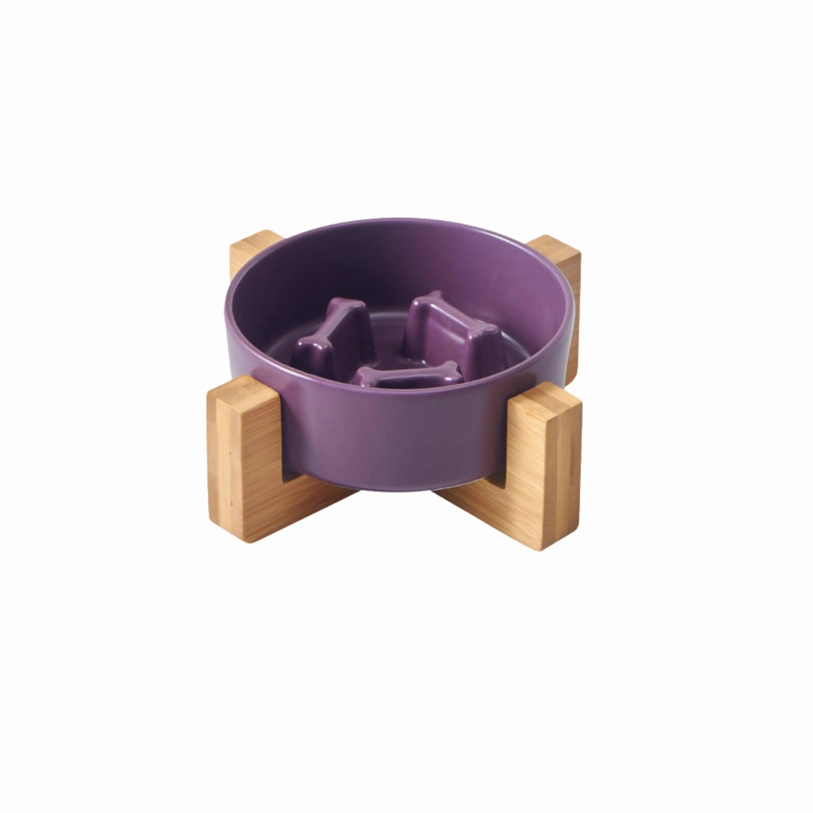 BonaFide Feast Ceramic Slow Feeder :  Bone Edition Plum - YMOAs