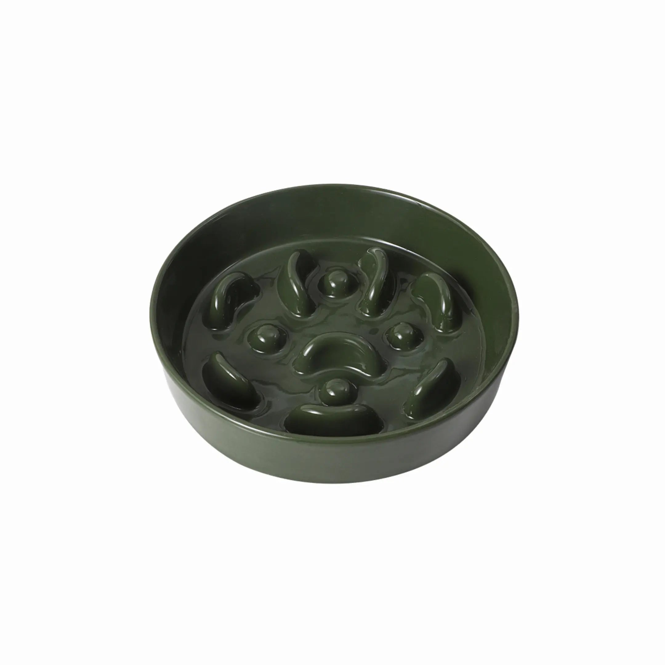 Ceramic Slow Feeder Bowl Green - YMOAs - Ceramic Slow Feeder Bowl Green